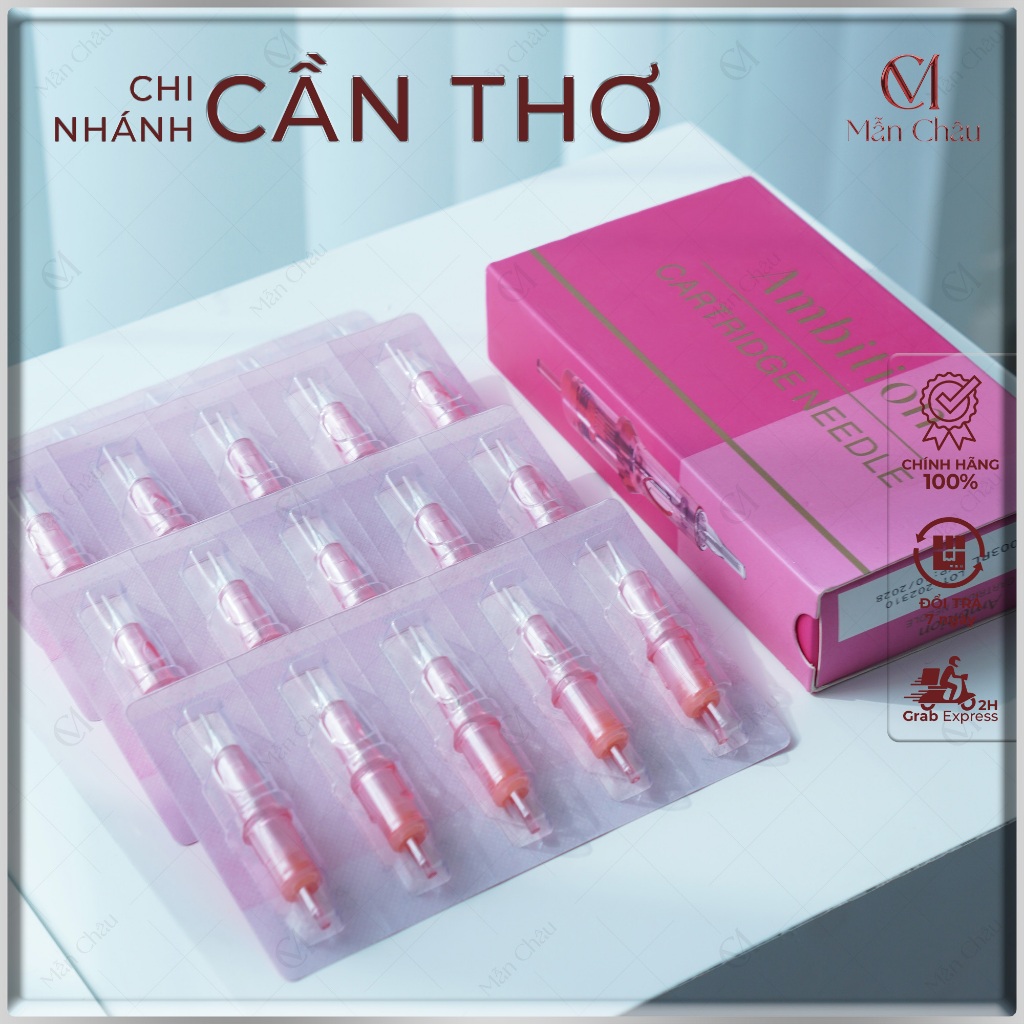 Kim Đạn Máy Pen Ambition Hồng, Kim Pen Hồng Ambition Cao Cấp Hộp 20 Cây