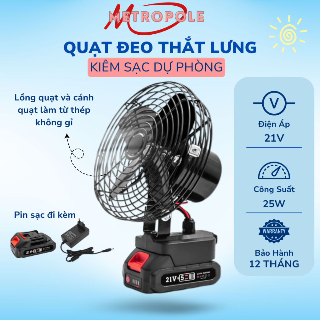 Quạt Tích Điện Lồng Sắt Đế Pin Makita 21V Phổ Thông Kích Thước 8 Inch,Với 2 Mức Gió Cho Bạn 1 Giấc Ngủ Ngon Khi Mẩt Điện