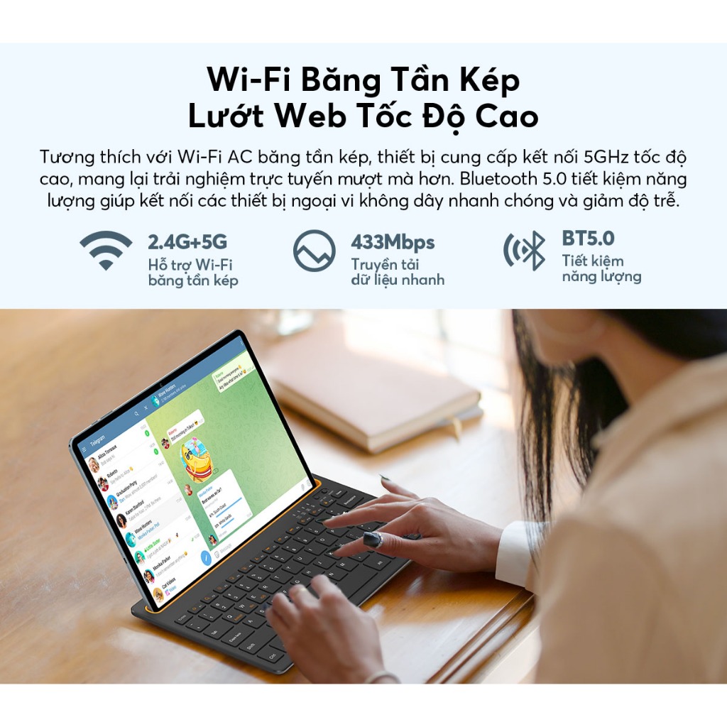 Máy Tính Bảng TECLAST M50 Plus Tablet 6GB/128GB | Màn hình 10.1inch | Chip MediaTek G85 | 7000mAh - Bảo hành 12 tháng | BigBuy360 - bigbuy360.vn