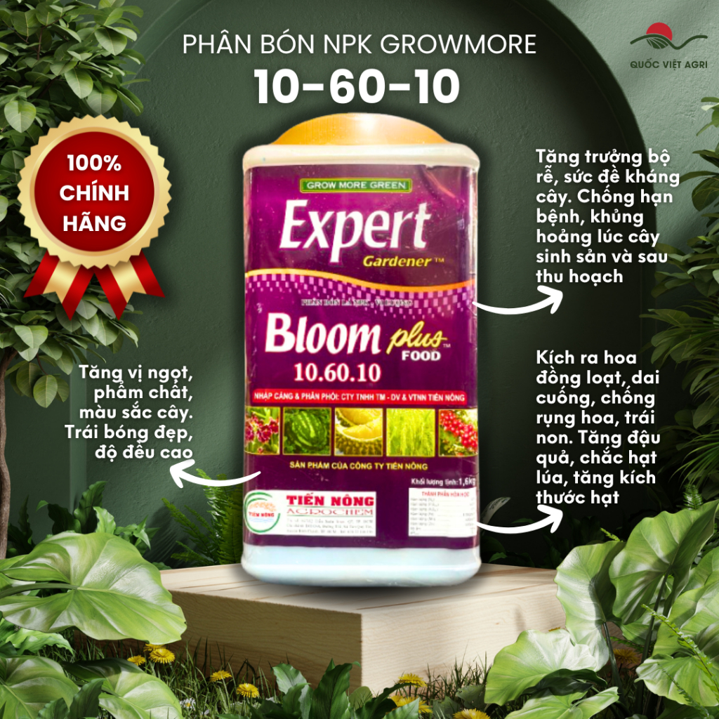 Phân bón lá NPK SIÊU LÂN Growmore BLOOM 10-60-10 (hộp 1.6kg)