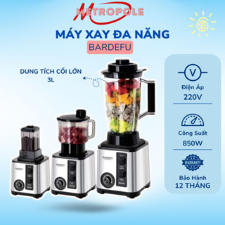 Máy Xay Sinh Tố Đa Năng BARDEFU Đức, Máy Xay Công Nghiệp 3 Cối Xay Công Suất 8500W, Xay cực khoẻ, êm, dung tích lớn.