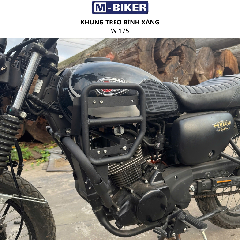 Khung treo túi w175, khung treo bình xăng w175 sơn tĩnh điện màu đen.