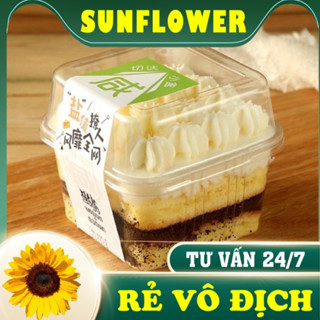 100 Hộp nhựa đựng bánh trong vuông - Mã XY585 250ml