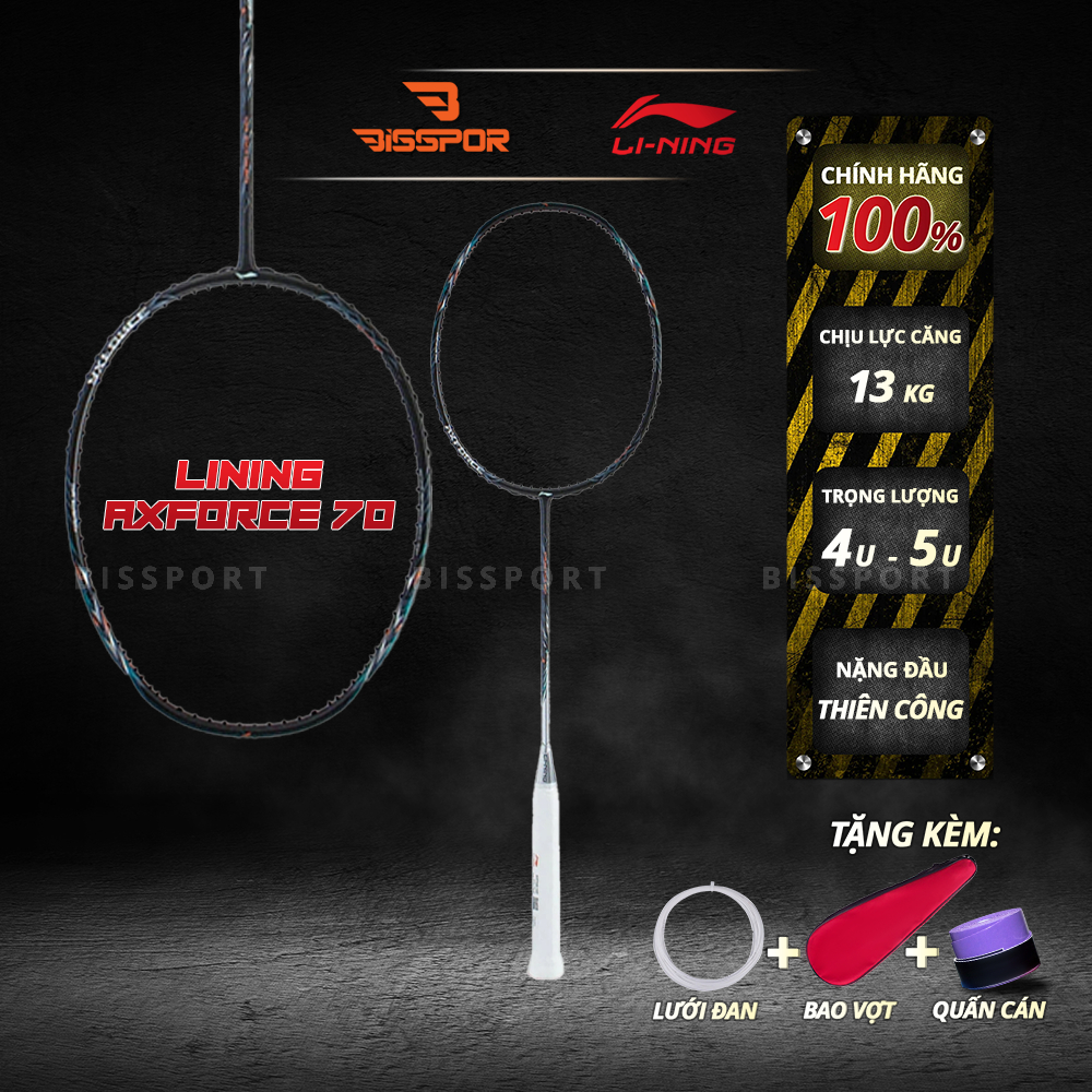 Vợt Cầu Lông Lining Axforce 70 Chính Hãng - Sức Căng 13Kg - Thiết Kế Đẹp Mắt, Vợt Thiên Công, Ổn Địn