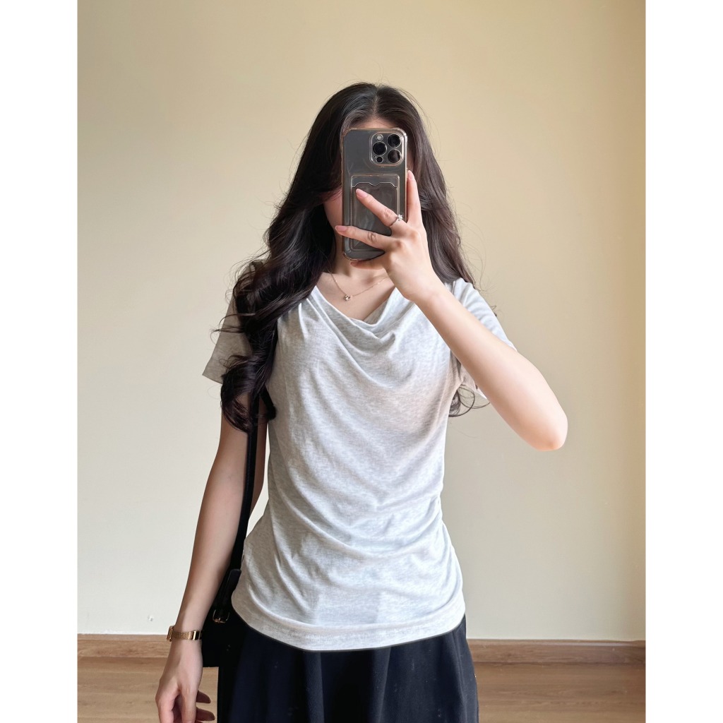 XẢ HÀNG GIÁ GỐC Áo Thun Cổ Thuyền Đổ, Áo Thun Zip Chất Vải Co Dãn Thoáng Mát, Áo Phông Kiểu Dáng Vừa Miho House | BigBuy360 - bigbuy360.vn