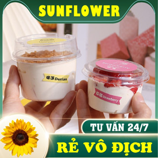 50 HỘP ~ Hộp nhựa tròn 150ml - 250ml nắp trong, hũ Pet đựng Rau câu, Bánh Lạnh, Pudding, Tiramisu (XY583)