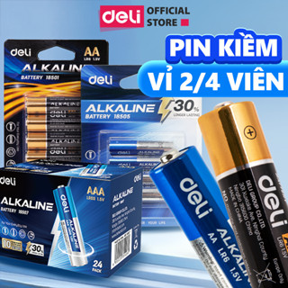 Pin Kiềm AA / AAA Alkaline DELI Vỉ 4 Viên LR6 LR03 1.5V Năng Lượng Bền Bỉ Sử Dụng Cho Nhiều Thiết Bị Đồng Hồ, Máy Tính
