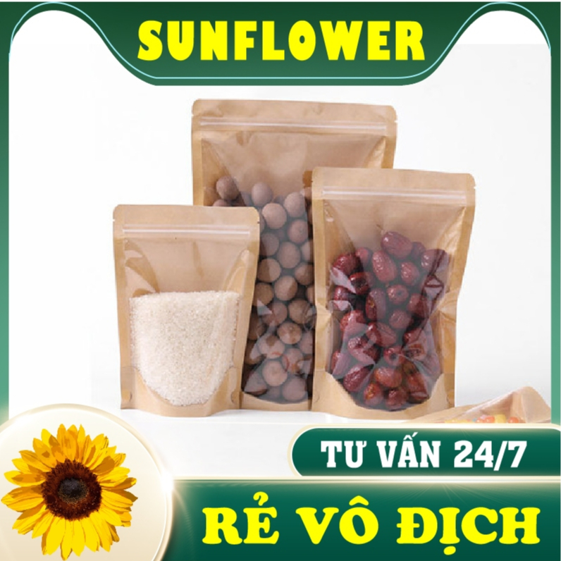 [HÀNG LOẠI 1] 1KG Túi Zip Giấy Kraft Một Mặt Trong, Full Size