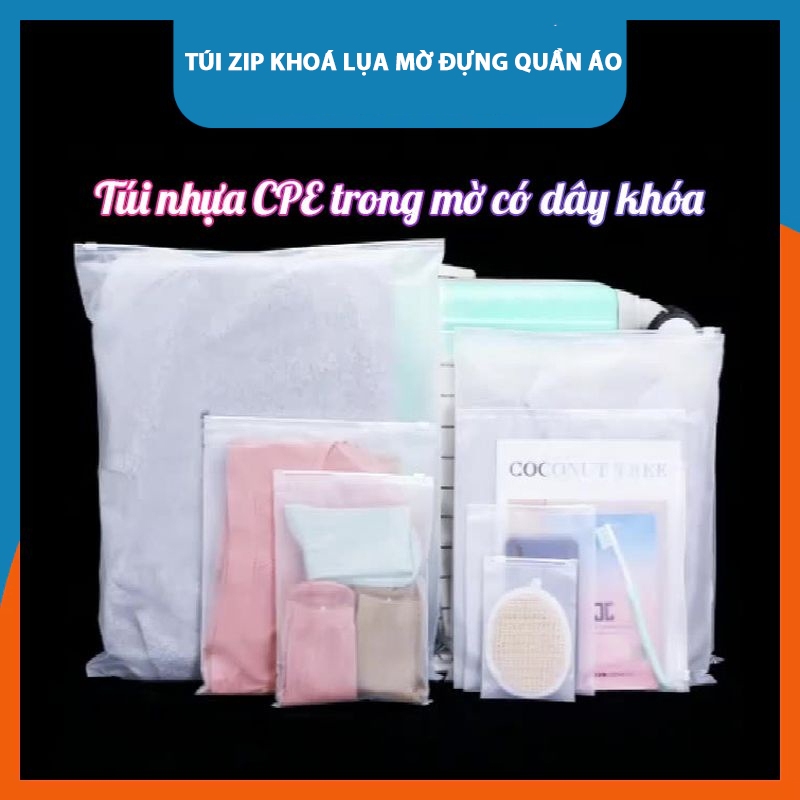 G89 Túi zip khoá lụa mờ đựng quần áo, phụ kiện dẻo dai, bền, tiện dụng(Chỉ 10) GARIN