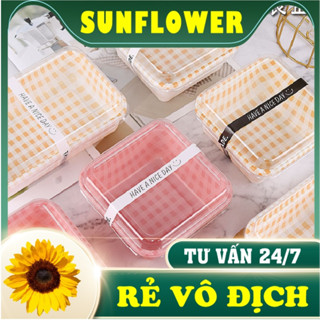 50 cái hộp nhựa đựng bánh sọc caro mã W116 hoặc SX17