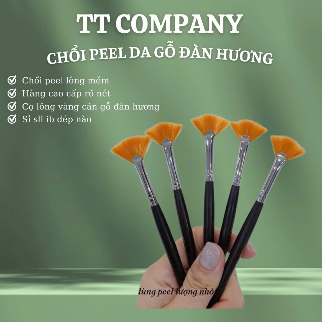 Cọ peel da , chổi peel da lông vàng gỗ đàn hương cao cấp - TT COMPANY