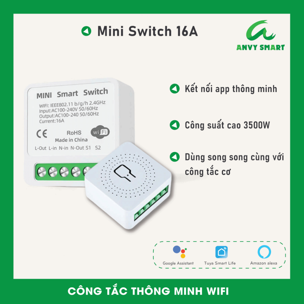 Công Tắc Thông Minh Mini Switch 16A Wifi Tuya - Basic ONOFF