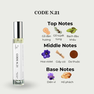 Tinh dầu thơm nam CODEDECO CODE N.21 10ml dạng xịt - Phóng khoáng, Nam tính, Cuốn hút