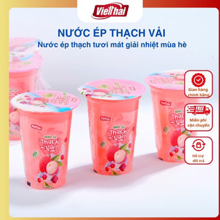  Nước ép trái cây Việt Thái có thạch vị vải thiều ngọt thanh thạch cốc rau câu giải nhiệt mùa hè trẻ em thích mê 
