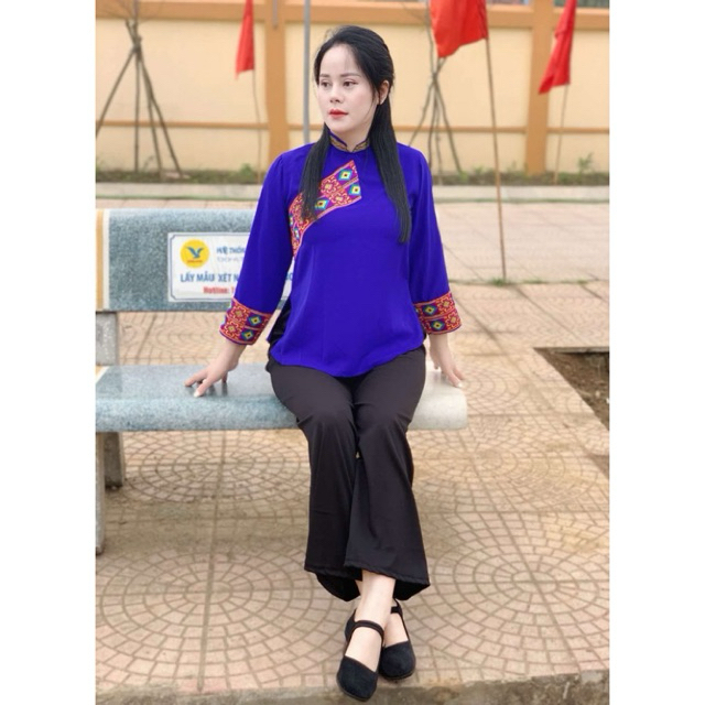BỘ TRANG PHỤC DÂN TỘC NÙNG , HÀNG CHUẨN THIẾT KẾ ĐƠN GIẢN THANH LỊCH VẢI CHẤT LƯỢNG CAO (100%  ẢNH T