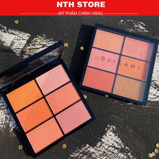 Bảng Má Hồng Guicami 6 ô Chất Mịn Lì Phong Cách Đơn Giản, Bảng Phấn Má Nhiều Màu Tone Cam Đất
