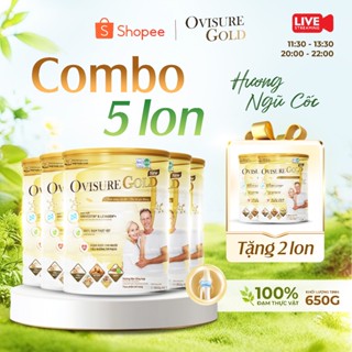 Combo 5 Tặng 2 Sữa canxi Ovisure Gold hỗ trợ bổ sung ngăn ngừa thoái hóa xương khớp cho người già