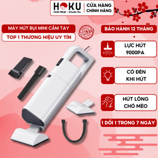 Máy hút bụi cầm tay mini HOKU sạch bụi giường, lông thú cưng, ô tô không dây dùng cho cá nhân, gia đình MHB02