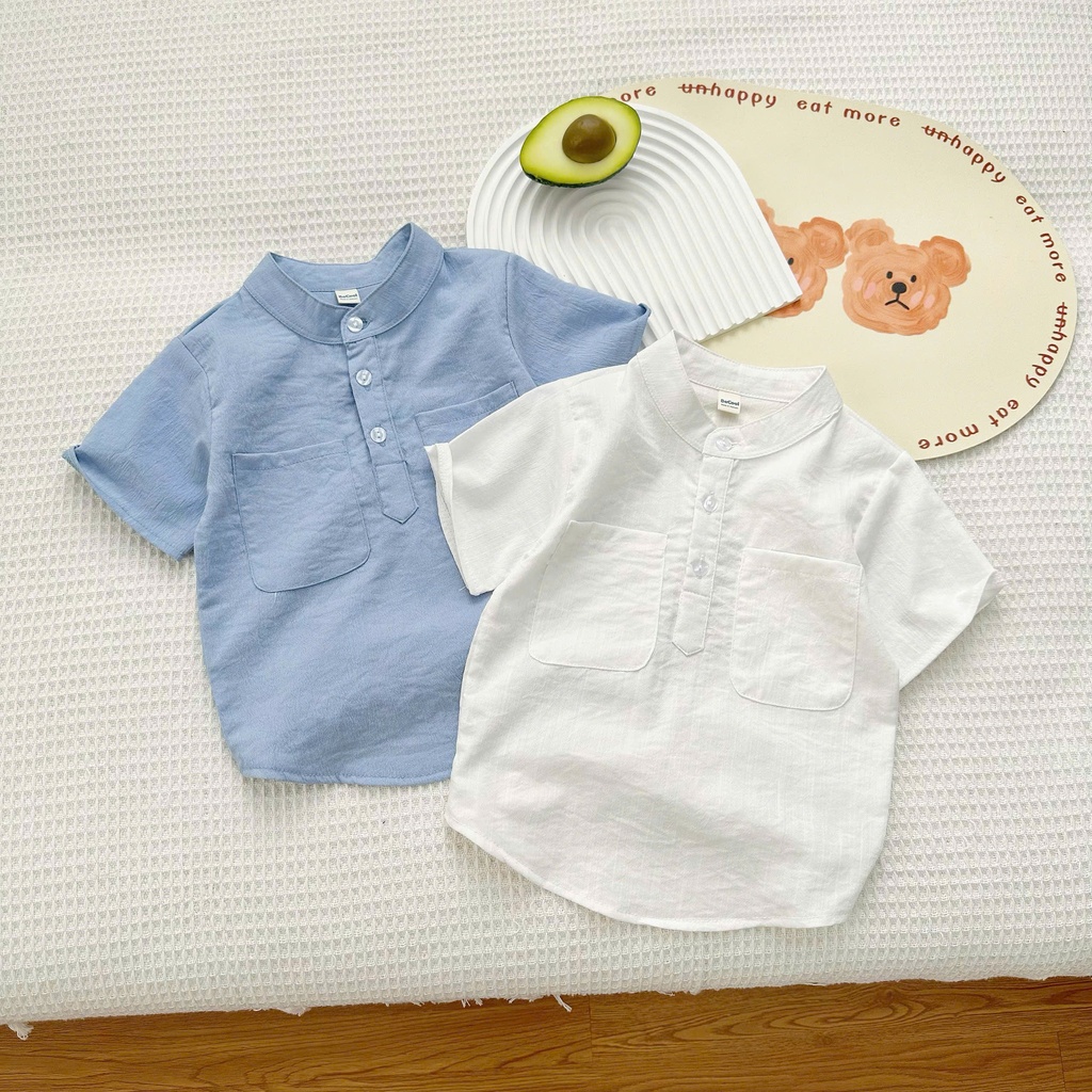 ÁO SƠ MI ĐŨI CHO BÉ Trai chất đũi xước không xù thấm hút mồi hôi cho bé từ 8-28kg DOLY KIDS