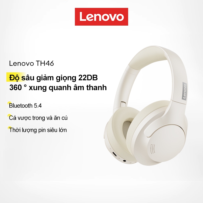 Tai Nghe Bluetooth Lenovo TH46 Chơi Game Không Dây Khử Tiếng ồn Chất Lượng âm Thanh HD Bluetooth 5.4 | BigBuy360 - bigbuy360.vn