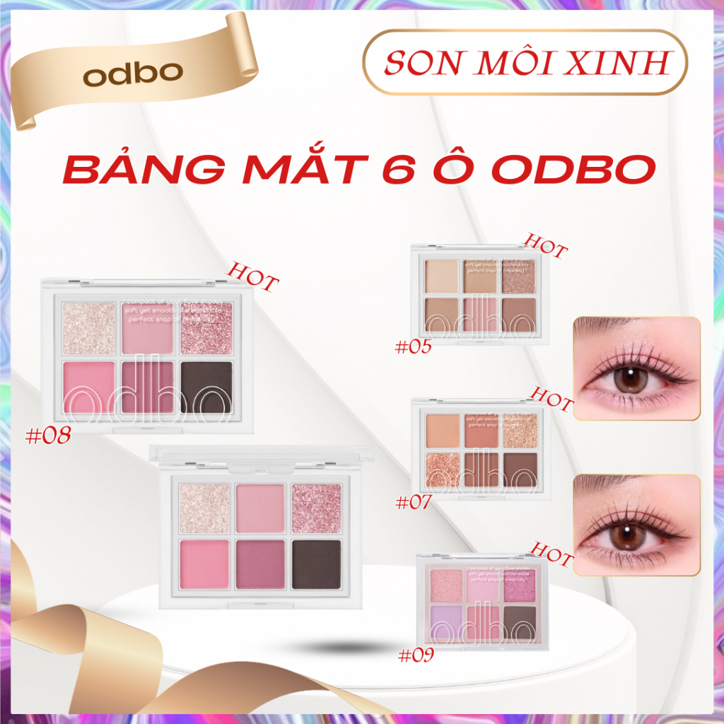 [ODBO] Bảng Mắt ODBO 6 Ô Nhũ Mịn Lì, Trong Suốt Signature Eyeshadow Palette Chính Hãng OD276