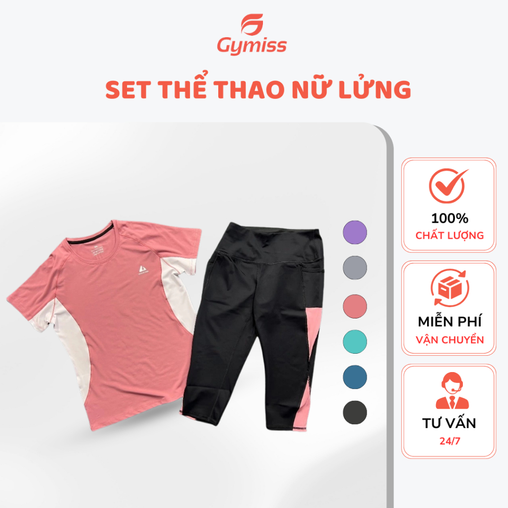 Bộ Thể Thao Nữ Size Đại Big Size Quần Lửng Thun Co Giãn Thoáng Mát Tập Yoga/Zumba - GYMISS