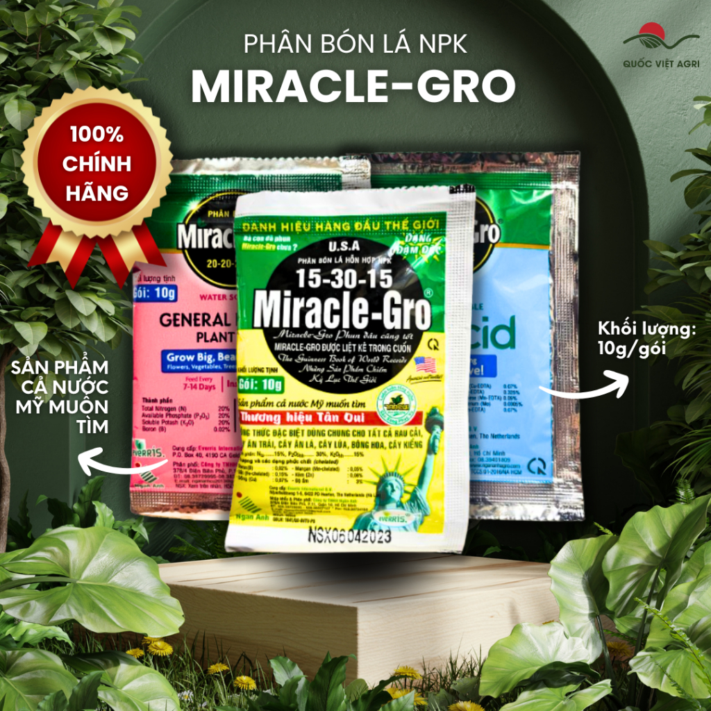 Phân bón lá NPK HÀ LAN Miracle Gro (gói 10g)