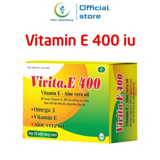 E-Natre 400IU bổ sung Vitamin E, dầu hoa anh thảo đẹp sáng da - 30 viên