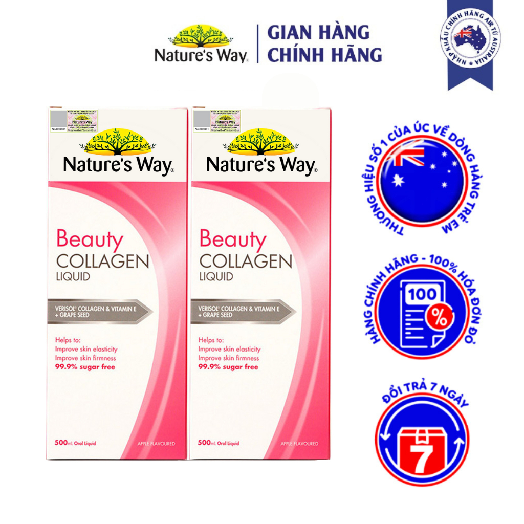 Collagen Thủy Phân Dạng Nước NATURE'S WAY Beauty Collagen Liquid Bổ Sung Collagen Giúp Sáng Da 500ml