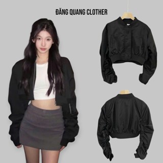 Áo Khoác Dù Nữ Cổ Bomber Phối Tay Nhún Có Túi Trong - ĐĂNG QUANG CLOTHER