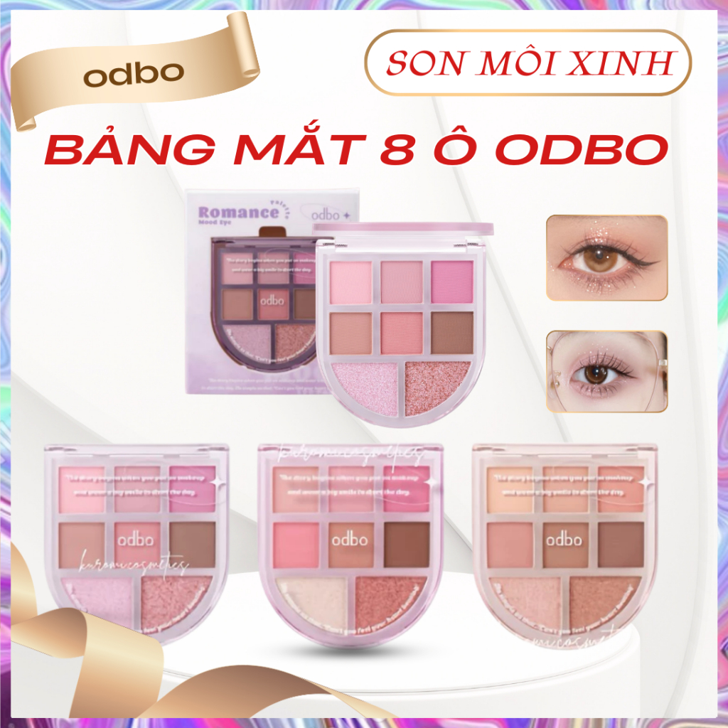 [ODBO] Bảng Phấn Mắt 8 Ô Odbo Romance Mood Eye Palette Trang Điểm Hàng Ngày Chính Hãng OD2023