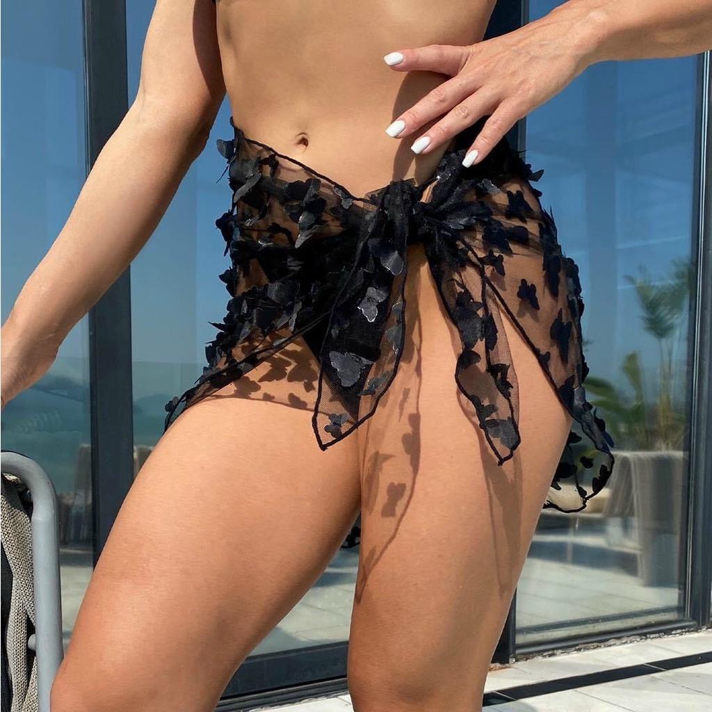 Lẻ Khăn Quấn Hoạ Tiết Hồ Điệp 3D Bướ,m Mặc Ngoài Bikini dễ phối. Khăn Choàng [ K04 ] | BigBuy360 - bigbuy360.vn