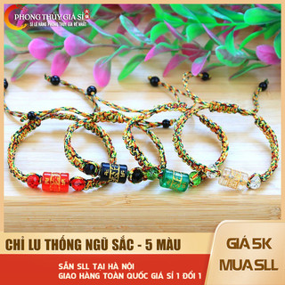  Vòng tay chỉ ngũ sắc khắc chữ kinh phật lu thống Omani 