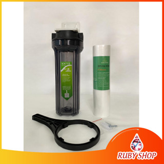 Bộ lọc nước sinh hoạt  ly đơn 10 inch Trong ( kèm lõi và phụ kiện) ( ren phi 21)