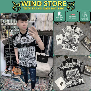 Áo Polo Nam Đôn Chề iN Họa Tiết Đài Phun Nước Siêu Đẹp - Áo Polo Nam Đôn Chề Cao Cấp