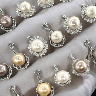 Mặt Dây Chuyền Bạc 925 Đính Ngọc Trai 12ly (Không Gồm Dây) - Ngọc Trai Trường Thịnh