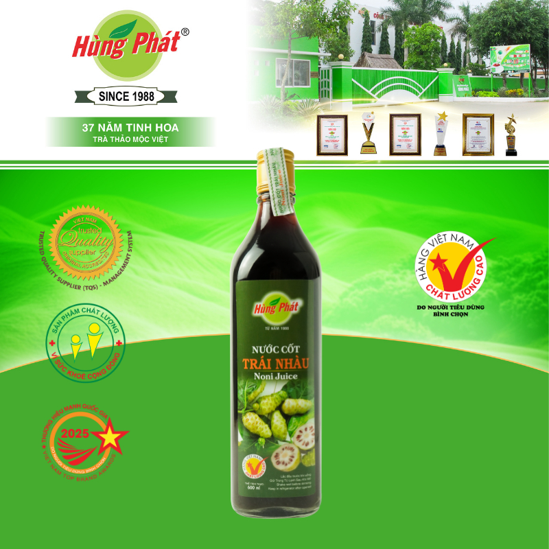 Nước Cốt Trái Nhàu Hùng Phát - NCTN - Chai 600ml - Đạt chuẩn ISO HACCP