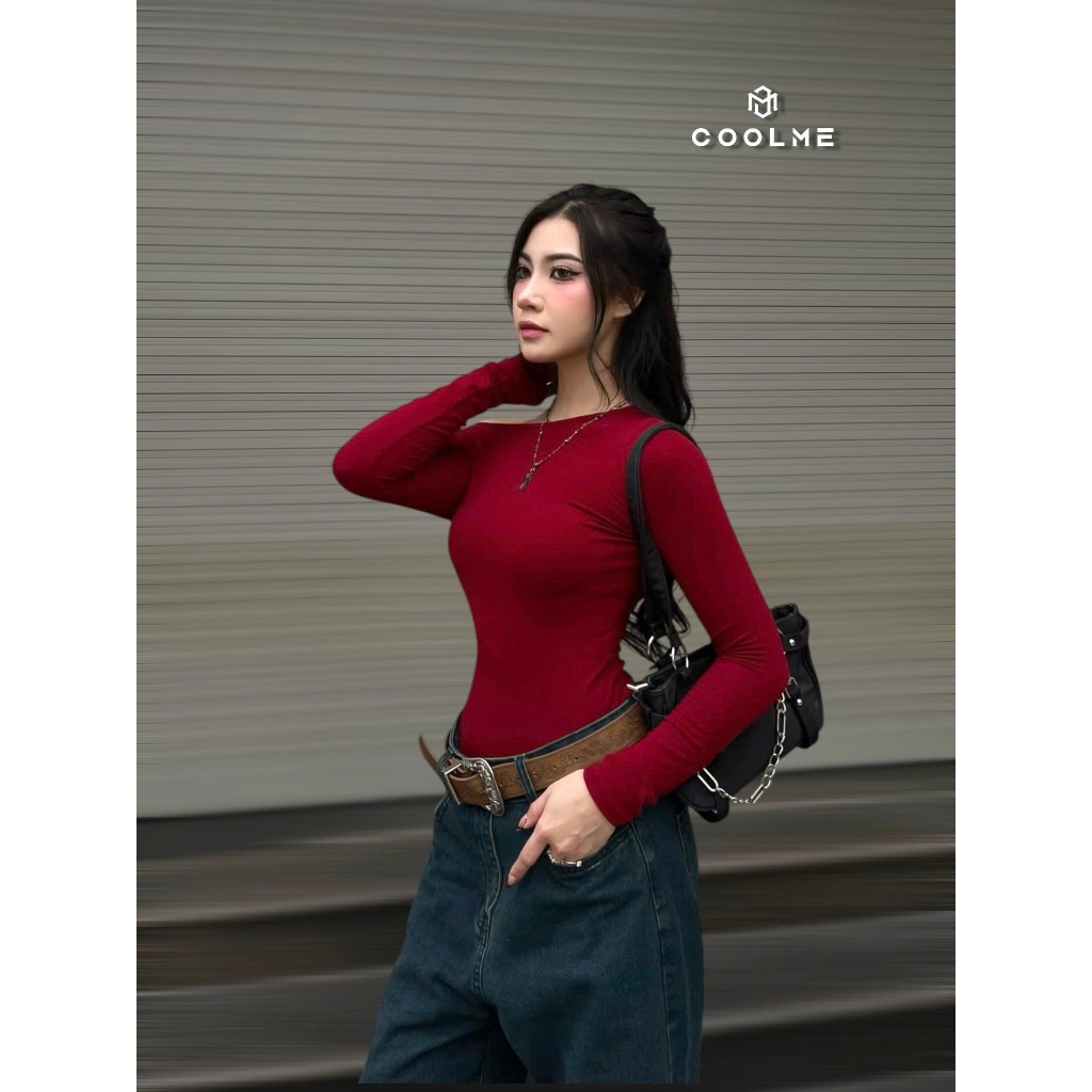 Áo thun tay dài cổ thuyền nữ Coolme, áo ôm body dài tay fit dáng kiểu Hàn Quốc co giãn tốt - G03 | BigBuy360 - bigbuy360.vn