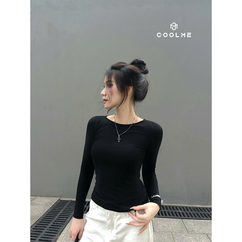 Áo thun tay dài cổ thuyền nữ Coolme, áo ôm body dài tay fit dáng kiểu Hàn Quốc co giãn tốt - G03 | BigBuy360 - bigbuy360.vn