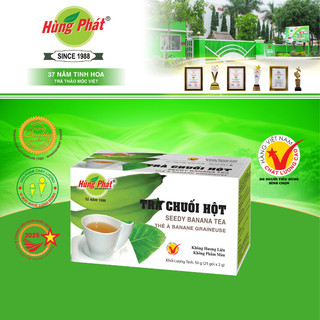 Trà chuối hột túi lọc hùng phát - tchtl - hộp 50g 25 từ chuối hột & râu mèo - đạt chuẩn iso haccp