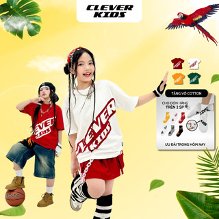 Áo thun Hè SIGNATURE cho bé CLEVER KIDS - chất thun cotton mịn mát [Size từ 20kg - 60kg]