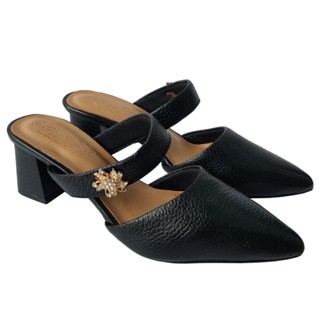  Dép Cao Gót Nữ Da Bò BIGBEN Cao 5 Phân DCG117 