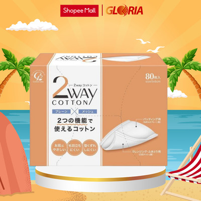 Bông Tẩy Trang 2Way Cotton Labo Nhật Bản (80 miếng/hộp)