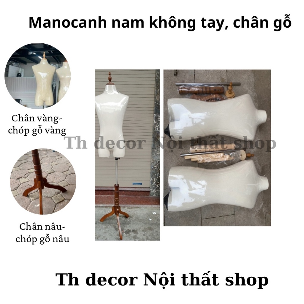 Manocanh nam không tay có đùi chân gỗ Manocanh bán thân nam Mancocanh nửa người