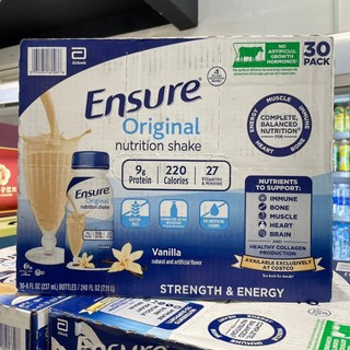 [Hàng Mỹ/Thùng 30] Sữa Nước Ensure Original Nutrtion Shake Hương Vani Chocolate 237ml x 30 Chai
