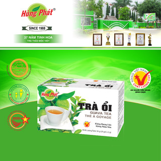  Trà Ổi Hùng Phát Hộp 50g 25 Gói Túi Lọc Từ Lá Ổi Khổ Qua & Cỏ Ngọt Thanh Mát Dễ Uống 