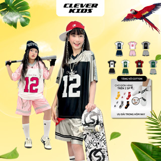 Set bộ Hè cho bé in số 12 CLEVER KIDS - chất thun cotton mịn mát [ Size từ 20kg- 60kg]