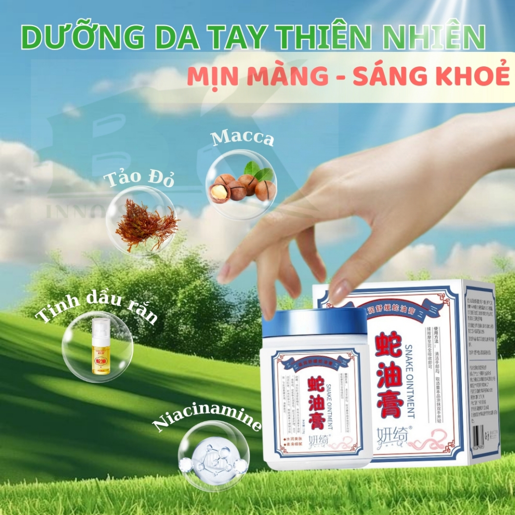 Kem Dưỡng Da Tay Đông Y GOLDEN SNAKE 50g – Dưỡng Ẩm Sâu, Mờ Nếp Nhăn, Chai Sần, Tăng Độ Đàn Hồi, Bảo Vệ Da Tay | BK INNO