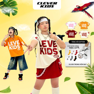 Áo Thun Hè Boxy CỔ TRÒN IN CLEVER KIDS Cotton Premium [Size từ 20kg-60kg]