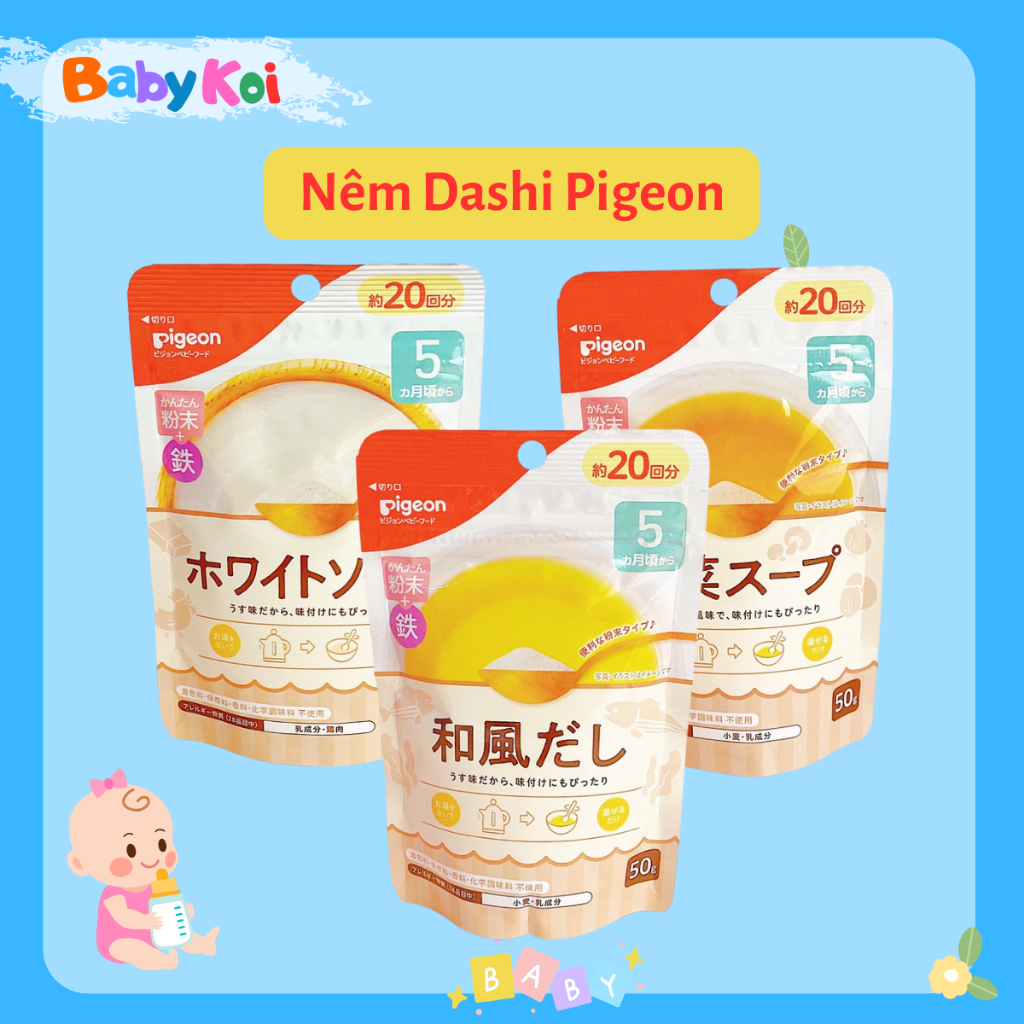 Bột nêm Dashi Pigeon Nhật cho bé ăn dặm (date 09/2026)